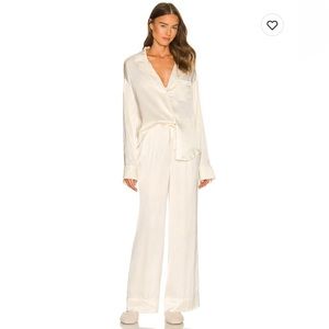 Privacy Please Corinne satin ivory pyjama set, perfect for wedding / bride